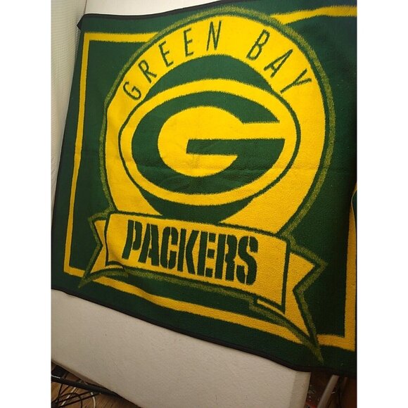 VTG Green Bay Packers NFL Biederlack USA Fleece Throw stadium Blanket ”43x55 - Picture 1 of 8